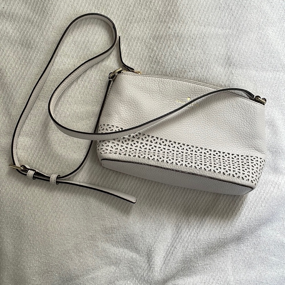 Kate Spade New York Wakefield Lane Millie Crossbody Bag White Leather Purse.